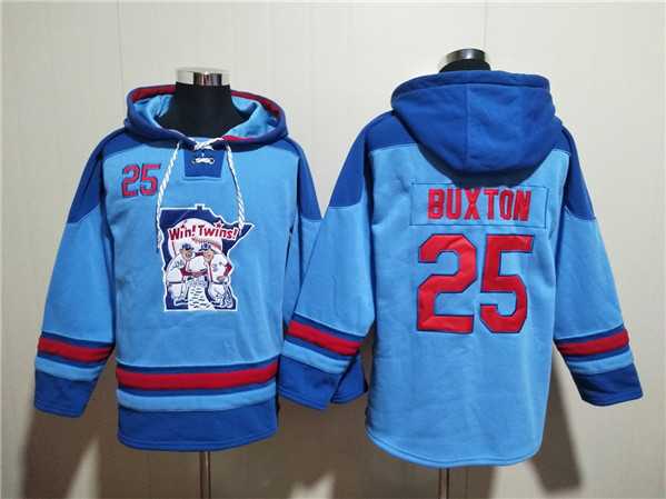Men's Minnesota Twins #25 Byron Buxton Blue Ageless Must-Have Lace-Up Pullover Hoodie,We sell and wholesale Men's Minnesota Twins #25 Byron Buxton Blue Ageless Must-Have Lace-Up Pullover Hoodie on line form chian!